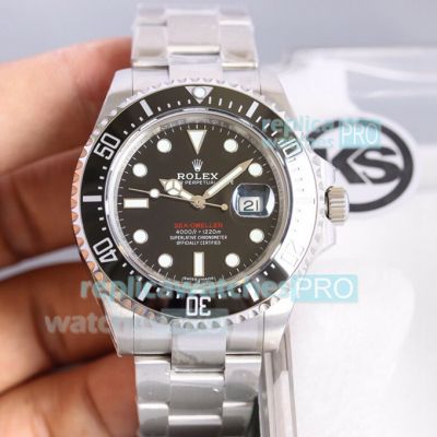 KS Factory Replica Rolex Sea-Dweller Red 50th Anniversary Watch 43MM Black Dial & Ceramic